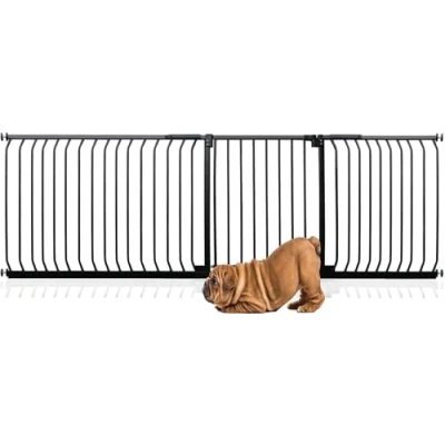 Afbeelding van Bettacare Elite Hondenhek Assortiment, 234cm 243cm (23 opties beschikbaar), Mat Zwart, Traphekje Zonder Boren Hek voor Honden en Puppy&#039;s, Huisdier Hond Barrière, Eenvoudige Installatie