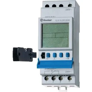 Afbeelding van Finder tijdschakelklok 35 8 mm elektronisch kwarts 1x wissel 230vac weekprogramma met astro functie programmeerbaar via pc 12 91 230 0090