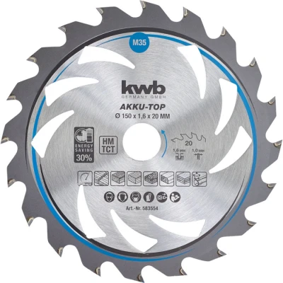 Afbeelding van KWB Dun zagend cirkelzaagblad met hardmetaal versterkt Ø 150 x 20 mm 583554