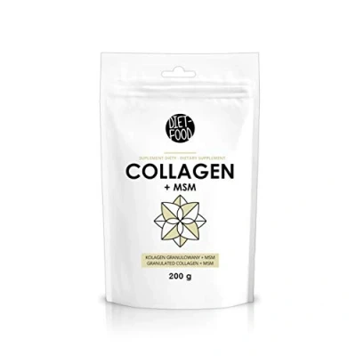 Afbeelding van Diet Food collageen + MSM poeder 200 g hydrolysaat zonder toevoegingen sterke botten en gewrichten mooi haar, huid nagels