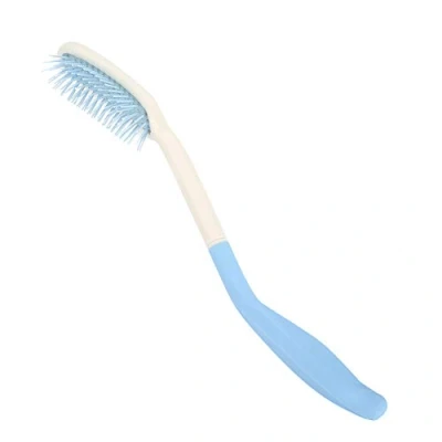 Afbeelding van lange handgreep, zachte kam, haarborstel, anti slip borstel, schoonheidsharen voor volwassenen, kinderen, ouderen en handslechtzienden. 2