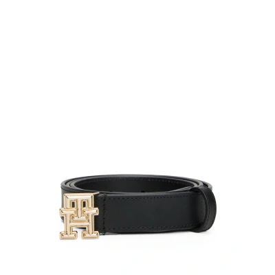 Afbeelding van Tommy Hilfiger Leren riem met logo voor dames, Zwart (zwart), 95