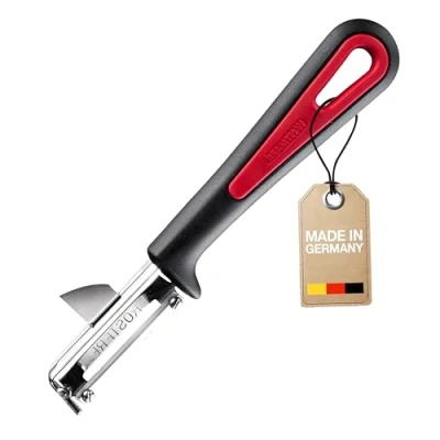 Afbeelding van Westmark Universele dunschiller met uitsteker, voor linkshandigen, Gallant, vastgeschroefd roestvrijstalen mes, kleur: zwart/rood, 29032270