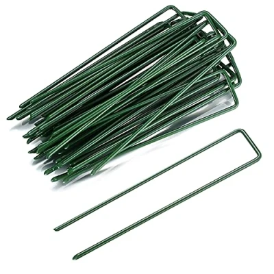 Afbeelding van 30 Pcs U Shaped Garden Pegs, Securing Pegs Stakes, Artificial Grass Pins, Green Metal for Weed, Fabric, Matting, Artifical Grass, Tent, Netting 6&#039;&#039;/150mm