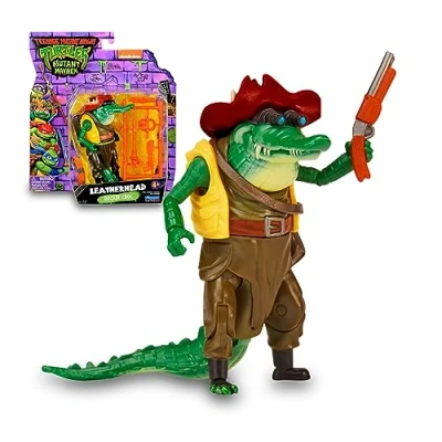 Afbeelding van Turtles Mutant Mayhem Leatherhead in action versie, 12 cm, artikel, gedetailleerd en met relatief wapen, voor kinderen vanaf 4 jaar