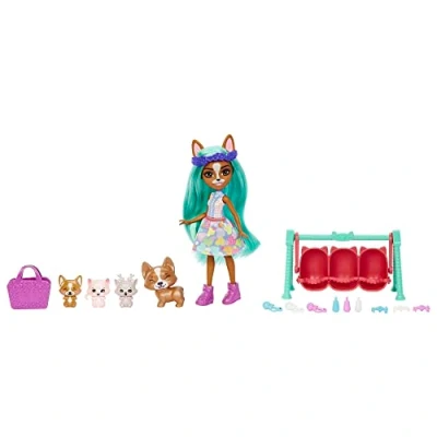 Afbeelding van Mattel Enchantimals Baby Best Friends Pop Crizia Corgi en Show