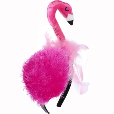 Afbeelding van Hatstar Flamingo haarband hoofdband hoofdtooi accessoire voor dames, meisjes en kinderen haaraccessoires carnaval oudejaarsavond