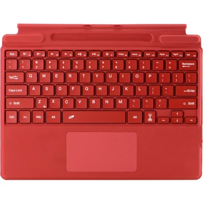 Afbeelding van Toetsenbord geschikt voor Microsoft Surface Pro 9/10/11/Pro X QWERTY Bluetooth Cover Met Touchpad en Verlichting Rood