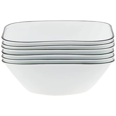 Afbeelding van Corelle Vierkante Simple Lines 22 Ounce Bowl Set (6 stuks)