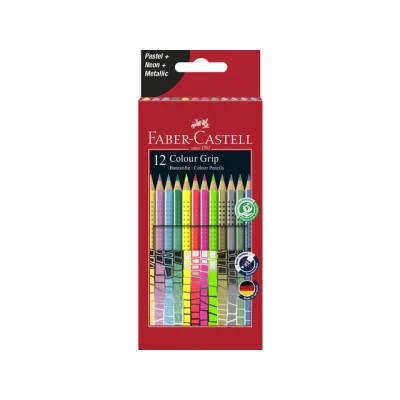 Afbeelding van Kleurset Faber Castell GRIP pastel, neon en metallic 12 stuks