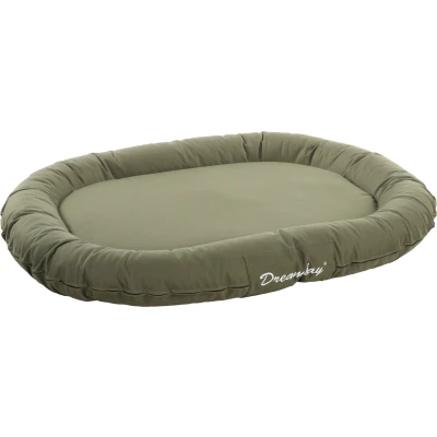 Afbeelding van Flamingo Dreambay® mand ovaal, olijfgroen, 120 x 90 16 cm, wasbaar, afneembare hoes met ritssluiting, waterafstotend