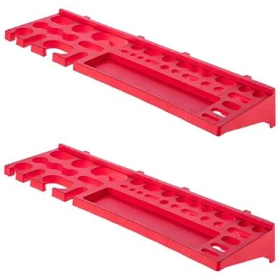 Afbeelding van KADAX Gereedschapsdrager, wandrek, gereedschapshouder van PP kunststof, opslagsysteem voor gatenwand, gereedschapswand garage, werkplaats, hobbyruimte, schuur (2 x middellang)