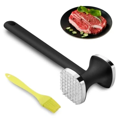 Afbeelding van Gowkeey vleeshamer, dubbelzijdige speed klopper, meat tenderizer voor steak, schnitzels, rundvlees, kip, varken, vaatwasmachinebestendig