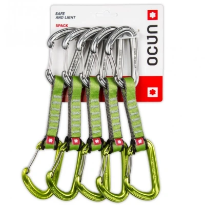 Afbeelding van Ocun Hawk quickdraw wire Vijf klimsetjes voor een leuke prijs Groen