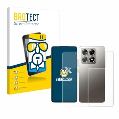 Afbeelding van BROTECT Glas Screen Protector voor Xiaomi 14T (Voor+Achter) Schermbeschermer [9H Hardheid, Beschermglas Folie niet Gehard Glas]