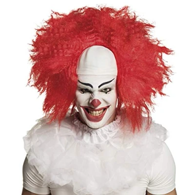 Afbeelding van Boland Pruik Horror Clown Rood Afro Kort Mannen Halloween en