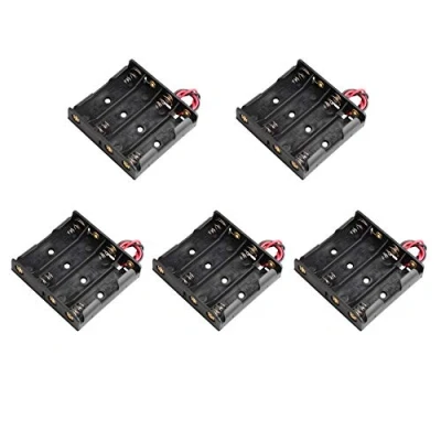 Afbeelding van HALJIA 5 Stks 6 V AA 4 x 1.5 Plastic Batterij Houder Case Opbergdoos met Draad Leads