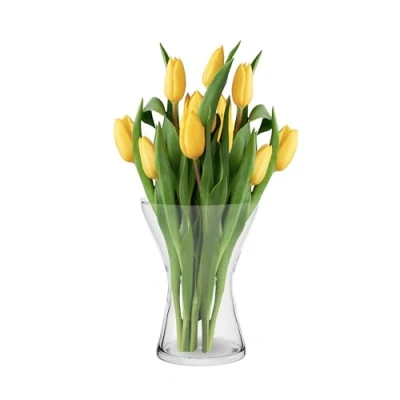 Afbeelding van TREND FOR HOME bloemenvaas, glas, 19 cm, glazen vaas voor bloemen, tafelvaas, decoratieve vaas, doorzichtige van woonkamer,