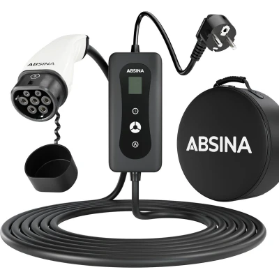 Afbeelding van Absina laadkabel voor elektrische auto&#039;s, SchuKo stekker naar type 2, 3.7kW, het opladen van en hybride voertuigen