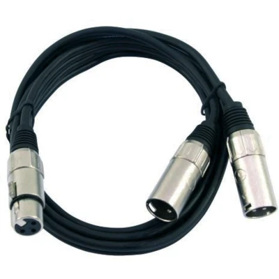 Afbeelding van Omnitronic Adaptercable XLR(F)/2xXLR(M) 1.5m bk