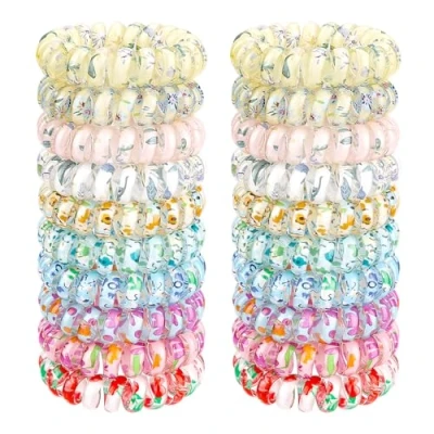 Afbeelding van JessLab Kleine Spiral Haar Touwtjes, Coil Elastische Touwtjes voor Vrouwen, Set van 20, Duurzame en Waterdichte Haaraccessoires, Perfect Alle Haartypes, Geen Beschadiging, Mix Kleuren 5