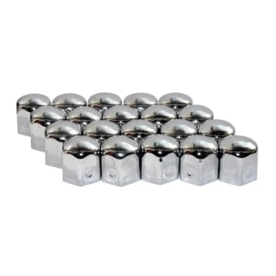 Afbeelding van EUFAB 15231 Verchroomde wielschroefdoppen, 19 mm, metaal, 20 stuks in blister