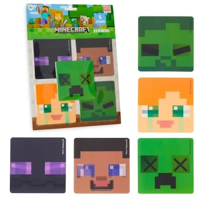 Afbeelding van Minecraft 3D stickers voor kinderen, 5 stuks Lenticulaire bewegingsstickers, cadeau gamers