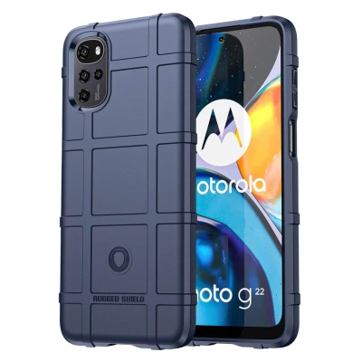 Afbeelding van Motorola Moto G22 Hoesje Siliconen en TPU (zacht) iMoshion Softcase/Backcover Blauw Telefoonhoesje Shockproof/Valbescherming