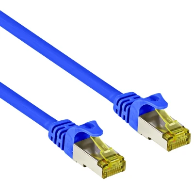 Afbeelding van Cat 7 S/FTP Netwerkkabel Patchkabel Afgeschermd 10 Gbps 50 meter Blauw Allteq