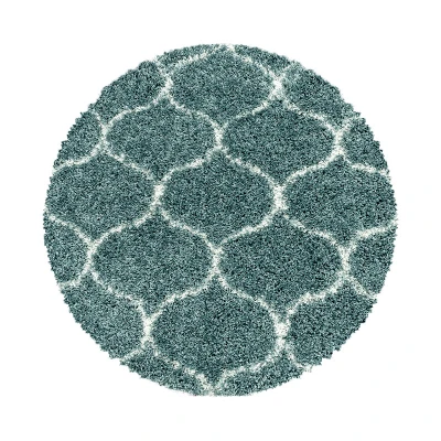 Afbeelding van Rond berber vloerkleed Agadir Circle Blauw/Creme Ø 80cm Adana Carpets