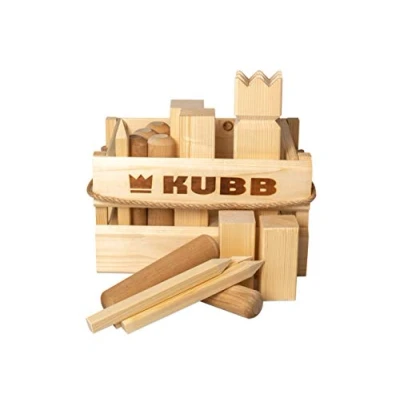 Afbeelding van Tactic Kubb Zweeds houten werpspel in krat