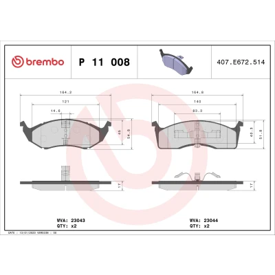Afbeelding van Brembo Remblokset P 11 008
