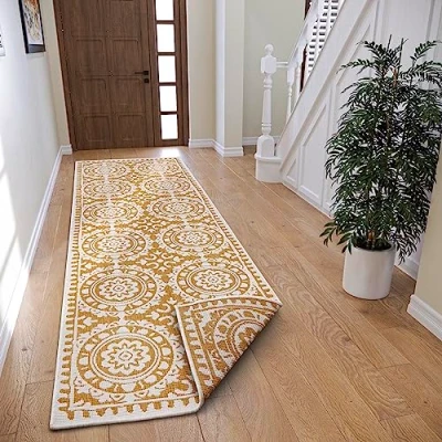 Afbeelding van Binnen en Buiten Loper Opulence Wit 80x350cm 123vloerkleed.nl is de online webshop voor vloerkleden woonaccessoires.