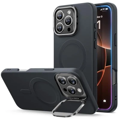 Afbeelding van ESR iPhone 2024 Pro Max hoes, compatibel met MagSafe militaire standaard, geïntegreerde camerahouder, magnetische telefoonhoes, zwart