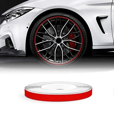 Afbeelding van 4R Quattroerre.it 10302 Wheel Trim Reflecterende plakstrips voor autovelgen, rood, 5 mm x 6 m