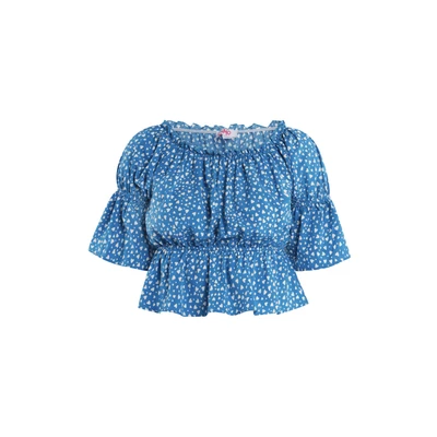 Afbeelding van MYMO Blouse blauw / wit
