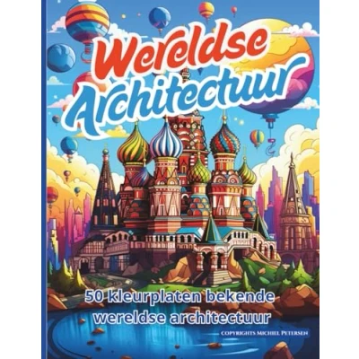 Afbeelding van Artfull Pixels Wereldse architectuur paperback kleurboek 50 kleurplaten