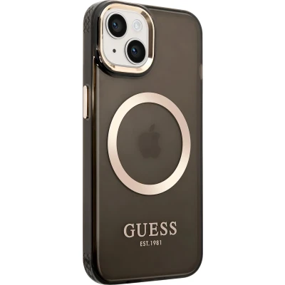 Afbeelding van Guess iPhone 14 Plus Smartphonehoesje Zwart Back Cover Magsafe TPU Uitstekende Bescherming