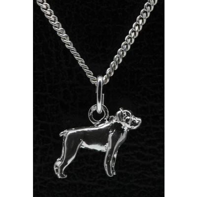 Afbeelding van Zilveren Rottweiler ketting hanger klein