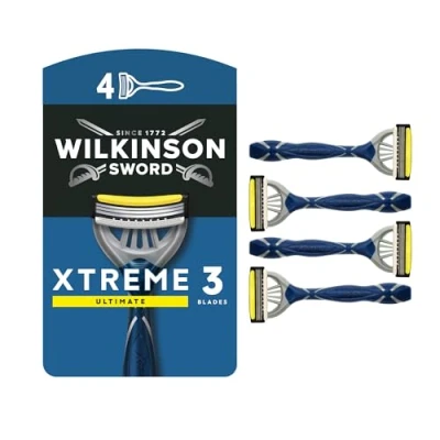 Afbeelding van Wilkinson Sword Xtreme 3 Ultimate Plus Wegwerpscheerapparaat voor heren, 4 stuks