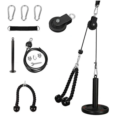 Afbeelding van cable pulley system, Morwealth LAT fitness system DIY Gewichtheffen Triceps Touw Workout Verstelbare Lengte Katrol Kabel Bijlagen voor Thuis Gym
