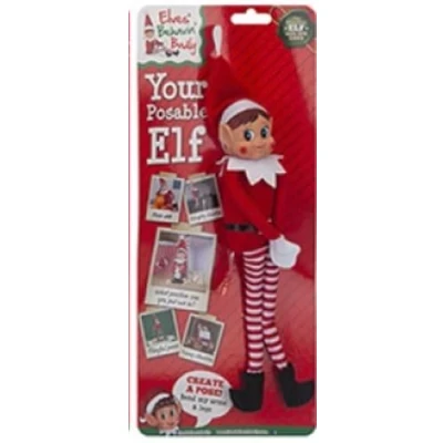 Afbeelding van Elves Behavin Badly dqv131xx lves 12&quot; Buigbare Poseable Elf met Vinyl Hoofd, Rood