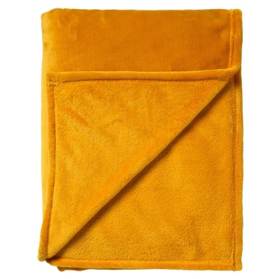 Afbeelding van Dutch Decor CHARLIE Plaid 200x220 cm extra grote fleece deken effen kleur Golden Glow geel