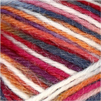 Afbeelding van Creotime sokkengaren L: 200m blauw/rood harmonie 50gr