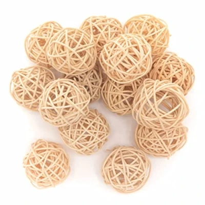 Afbeelding van Baker Ross FC216 natuurlijke rotan ballen pak van 15, knutselbenodigdheden voor kinderen, alternatieve knutselmaterialen om kunst en handwerkprojecten te versieren