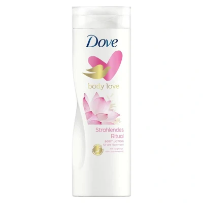 Afbeelding van 6x Dove Bodylotion Stralend Ritueel (Strahlendes Ritueel) met rijstmelk en lotusbloem 400 ml