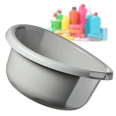 Afbeelding van KADAX Kunststof kom, spoelbak in verschillende maten en kleuren, robuuste wasbak, universele voor badkamer, wasruimte (30 l, grijs)
