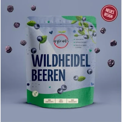 Afbeelding van myfruits Wilde bosbessen gevriesdroogd zonder toevoegingen, 100% van bosbessen, ingrediënt voor muesli of pap (70 g)