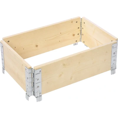 Afbeelding van Garronda Palletrand 60x40x20 cm Natuurlijk Bloemen Kruiden Palletframe Natuurlijke Verhoogde Bloembedden GD BUD PAL