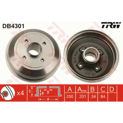 Afbeelding van Trw Remtrommel DB4301